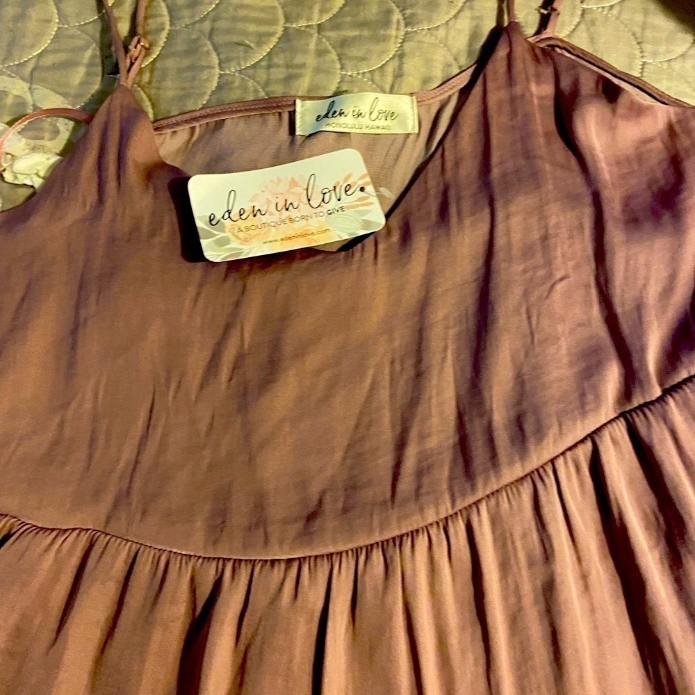 Eden in love lilac dressy tank spaghetti straps silky size small